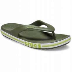 Japonki Dla Dorosłych Crocs Bayaband Flip. Białe klapki damskie Crocs, bez wzorów, z materiału, bez obcasa, bez zapięcia. Za 119.99 zł.