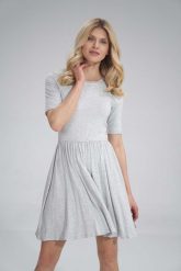 Krótka Wiskozowa Sukienka na Lato - Szara Melanż. Szare sukienki damskie Figl, bez wzorów, z elastanu, bez ramiączek. Za 179.00 zł.