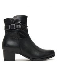 Caprice Botki 9-25300-45 Czarny. Czarne botki damskie Caprice, ze skóry, bez obcasa, na słupku, bez zapięcia. Za 589.99 zł.