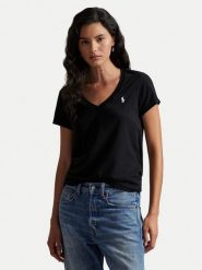 Polo Ralph Lauren T-Shirt 211B14611009 Czarny Regular Fit. Czarne t-shirty damskie Polo Ralph Lauren, xs, bez wzorów, bez kołnierzyka. Za 399.99 zł.