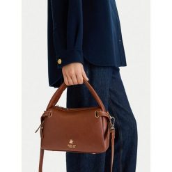 Torebka Beverly Hills Polo Club. Brązowe kuferki damskie Beverly Hills Polo Club, bez wzorów, bez dodatków. Za 209.99 zł.