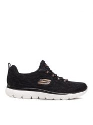 Skechers Sneakersy Leopard Spot 149037/BKRG Czarny. Czarne obuwie sportowe damskie Skechers, z materiału, bez zapięcia. Za 239.00 zł.