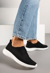 Czarne Sneakersy z Ażurową Cholewką Grellio. Czarne obuwie sportowe damskie Born2be, z jeansu, bez zapięcia. Za 74.99 zł.