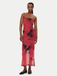 Noisy May Sukienka letnia Rosa 27033451 Czerwony Slim Fit. Czerwone sukienki damskie Noisy may, bez wzorów, z syntetyku, bez ramiączek. Za 99.99 zł.