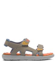Timberland Sandały Perkins Row 2 Strap Sandal TB0A5VMD1101 Szary. Szare sandały chłopięce Timberland, ze skóry, bez zapięcia. Za 219.99 zł.