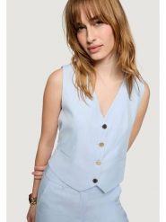 Morgan Kamizelka 261-CALCI.F Niebieski jasny Regular Fit. Niebieskie kamizelki damskie Morgan, bez wzorów, z syntetyku, bez kaptura. Za 279.99 zł.