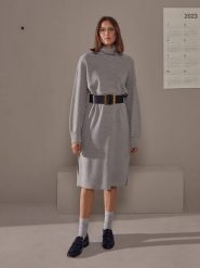 Rodier Sukienka w kolorze szarym rozmiar: XL. Szare sukienki damskie Rodier, bez wzorów, z wełny, klasyczne, bez ramiączek. Za 347.99 zł.