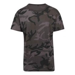 Koszulka W Kamuflażu Unisex Dla Dorosłych. Zielone bluzki damskie BUILD YOUR BRAND, s, bez wzorów, sportowe, bez kołnierzyka, bez ramiączek. Za 78.99 zł.