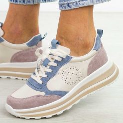 Beżowe skórzane sneakersy damskie Filippo Dp6787/25. Brązowe obuwie sportowe damskie Filippo, na jesień, z dresówki, bez zapięcia, trekkingowe. Za 229.00 zł.