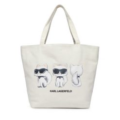 Torebka KARL LAGERFELD. Białe shopper bag KARL LAGERFELD, bez wzorów, bez dodatków. Za 389.99 zł.