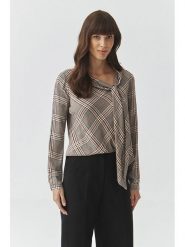 TATUUM Bluzka w kolorze czarno-czerwono-kremowym rozmiar: 42. Brązowe bluzki damskie TATUUM, bez wzorów, z wiskozy, bez kołnierzyka, bez ramiączek. Za 121.80 zł.