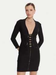 Elisabetta Franchi Sukienka koktajlowa AB-797-57E2-V590 Czarny Slim Fit. Czarne sukienki damskie Elisabetta Franchi, bez wzorów, z syntetyku, wizytowe, bez ramiączek. Za 2,049.00 zł.