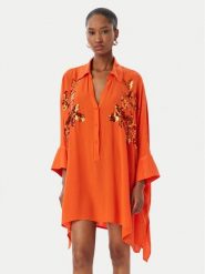 LOLA CASADEMUNT Sukienka koszulowa LS2615008 Pomarańczowy Oversize. Brązowe sukienki damskie LOLA CASADEMUNT, bez wzorów, z wiskozy, bez ramiączek. Za 417.99 zł.