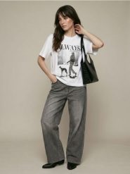 Jeansy wide leg comfort mid waist - szary. Szare jeansy damskie Sinsay. Za 69.99 zł.