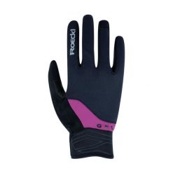 Długie rękawice Roeckl Mori. Fioletowe rękawiczki damskie Roeckl, bez wzorów. Za 204.50 zł.