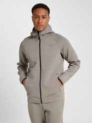 Bluza z kapturem z pełnym zamkiem błyskawicznym Hummel Tech. Szare bluzy damskie Hummel, m, bez wzorów, z bawełny, z kapturem. Za 349.00 zł.