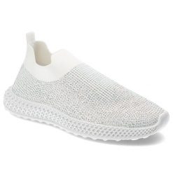 Białe Półbuty S.Barski Modne Sportowe Obuwie Damskie. Białe obuwie sportowe casual damskie S.BARSKI, z materiału, trekkingowe. Za 159.00 zł.