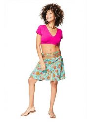 Aller Simplement Spódnica w kolorze turkusowo-pomarańczowym rozmiar: 34-40. Pomarańczowe spódnice damskie Aller Simplement, na co dzień, bez wzorów, klasyczne, midi. Za 39.99 zł.