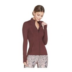 Kurtka Damska Skechers. Brązowe kurtki damskie Skechers, na zimę, bez kołnierzyka. Za 204.99 zł.