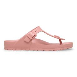 Birkenstock Gizeh EVA Pink Clay Japonki damskie. Czerwone klapki damskie Birkenstock, bez wzorów, ze skóry, bez obcasa, bez zapięcia. Za 189.99 zł.