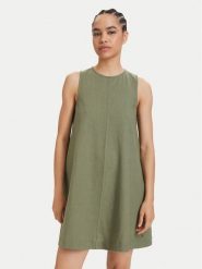 Tommy Jeans Sukienka letnia DW0DW22343 Zielony A-Line Fit. Zielone sukienki damskie Tommy Jeans, bez wzorów, z jeansu, bez ramiączek. Za 409.99 zł.