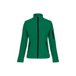 Kurtka damska Kariban Softshell. Zielone kurtki damskie KARIBAN, m, bez wzorów, z elastanu, bez kaptura. Za 246.00 zł.