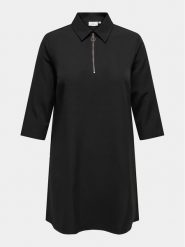 ONLY Carmakoma Sukienka codzienna 15302863 Czarny Regular Fit. Czarne sukienki damskie Only Carmakoma, bez wzorów, z syntetyku, bez ramiączek. Za 139.99 zł.