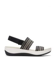 Clarks Sandały "Arla Stroll" w kolorze czarnym rozmiar: 40. Czarne sandały damskie Clarks, bez wzorów, z otwartym noskiem, bez obcasa, bez zapięcia. Za 93.07 zł.