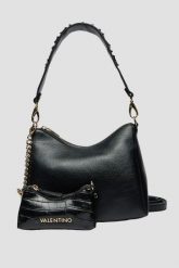 VALENTINO Czarna damska torebka Kalimba Hobo Bag z saszetką. Czarne nerki i saszetki damskie Valentino by Mario Valentino, bez wzorów, ze skóry. W wyprzedaży za 329.99 zł.