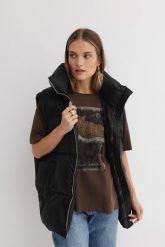 PUCHOWA KAMIZELKA ASPEN CZARNA One size - Flawless. Czarne kamizelki damskie Flawless, na wiosnę, s, bez wzorów, z polaru, bez kaptura. Za 1,290.00 zł.