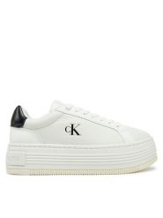 Calvin Klein Jeans Sneakersy Bold Flatf Low Lace Mg YW0YW01766 Biały. Białe obuwie sportowe damskie Calvin Klein Jeans, z jeansu, bez zapięcia. Za 309.99 zł.
