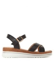 Clara Barson Sandały WS2506-05 Czarny. Czarne sandały damskie Clara Barson, bez wzorów, z materiału, bez obcasa, na koturnie, bez zapięcia. Za 119.99 zł.