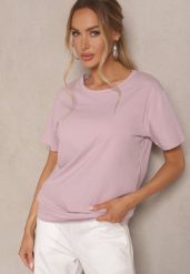 Jasnofioletowy Klasyczny T-shirt Bawełniany o Casualowym Kroju Nattine. Fioletowe t-shirty damskie Renee, uniwersalny, bez wzorów, z bawełny, bez kołnierzyka. Za 39.99 zł.