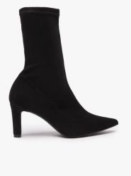 Czarne elastyczne botki na szpilce. Czarne botki damskie Ryłko, z gumy, eleganckie, bez obcasa, na szpilce, bez zapięcia. Za 429.99 zł.
