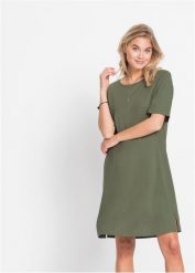 Sukienka T-shirtowa oversize. Czarne sukienki damskie bonprix, bez wzorów, eleganckie, bez ramiączek. Za 57.99 zł.