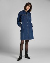 LEE VOLUME SLEEVE DRESS DAMSKA SUKIENKA JEANSOWA RINSE L50INA36 112140195. Sukienki damskie Lee, bez wzorów, z jeansu, bez ramiączek. Za 239.99 zł.