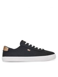 Tommy Hilfiger Tenisówki Vulc Canvas Lace Up Sneaker FW0FW08647 Czarny. Czarne trampki damskie Tommy Hilfiger, bez wzorów, z materiału, bez zapięcia. Za 189.99 zł.
