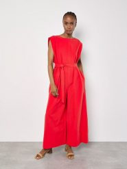 Apricot Kombinezon w kolorze czerwonym rozmiar: XL. Czerwone kombinezony damskie Apricot, xl, bez wzorów, z bawełny, bez kołnierzyka, bez ramiączek. Za 97.51 zł.