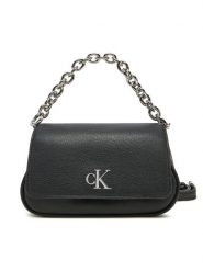 Calvin Klein Jeans Torebka Minimal Monogram Shoulder Bag20 LV04K3134G Czarny. Czarne listonoszki damskie Calvin Klein Jeans, bez wzorów, z jeansu, bez dodatków. Za 239.99 zł.