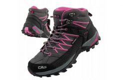 Buty damskie trekkingowe CMP Rigel wodoodporne. Czarne obuwie trekkingowe damskie CMP, z materiału, bez zapięcia. Za 379.99 zł.