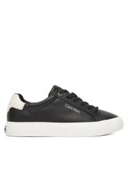 Calvin Klein Sneakersy Vulc Lace Up Lth/Moire Bt HW0HW02747 Czarny. Czarne obuwie sportowe damskie Calvin Klein, ze skóry, bez zapięcia. Za 449.99 zł.