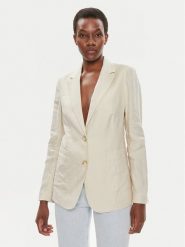 Tommy Hilfiger Marynarka WW0WW42454 Beżowy Regular Fit. Brązowe marynarki i żakiety damskie Tommy Hilfiger, bez wzorów, ze lnu. Za 689.99 zł.