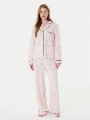 Guess Piżama O5RX08 KCIN2 Różowy. Czerwone piżamy damskie Guess, z aplikacjami, z syntetyku, bez ramiączek. Za 349.99 zł.