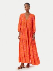 LOLA CASADEMUNT Sukienka letnia LS2616079 Pomarańczowy Relaxed Fit. Brązowe sukienki damskie LOLA CASADEMUNT, bez wzorów, z wiskozy, bez ramiączek. Za 543.99 zł.