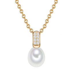 Valero Pearls Naszyjnik srebrny srebro wysokiej próby Cyrkonia Perła hodowlana słodkowodna żółte złoto Naszyjniki 1 ct Damski. Szare naszyjniki damskie Valero Pearls, z cyrkonią, pozłacane. Za 278.99 zł.