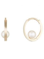 L instant d Or Złote kolczyki-kreole "Cerceau" z perłami rozmiar: onesize. Białe kolczyki damskie L instant d Or, z perłą, złote. Za 861.99 zł.