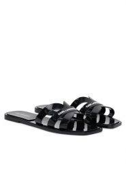 KARL LAGERFELD Klapki Jelly IV KL80025S Czarny. Czarne klapki damskie KARL LAGERFELD, bez wzorów, ze skóry, bez obcasa, bez zapięcia. Za 339.99 zł.