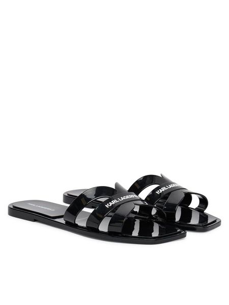 KARL LAGERFELD Klapki Jelly IV KL80025S Czarny. Czarne klapki damskie KARL LAGERFELD, bez wzorów, ze skóry, bez obcasa, bez zapięcia. Za 197.99 zł.