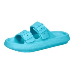 Klapki sportowe damskie CMP Belem Slipper turkusowe wygodne. Niebieskie klapki damskie CMP, bez wzorów, z materiału, bez obcasa, bez zapięcia. Za 89.00 zł.