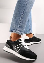 Czarne Sneakersy przed Kostkę z Protektorem Sabines. Czarne obuwie sportowe damskie Renee, przed kostkę, bez zapięcia. Za 89.99 zł.
